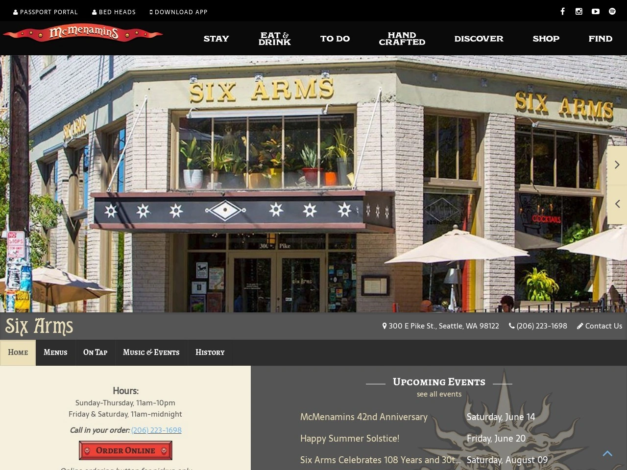McMenamins Six Arms Brewery: Portland Craft Beer